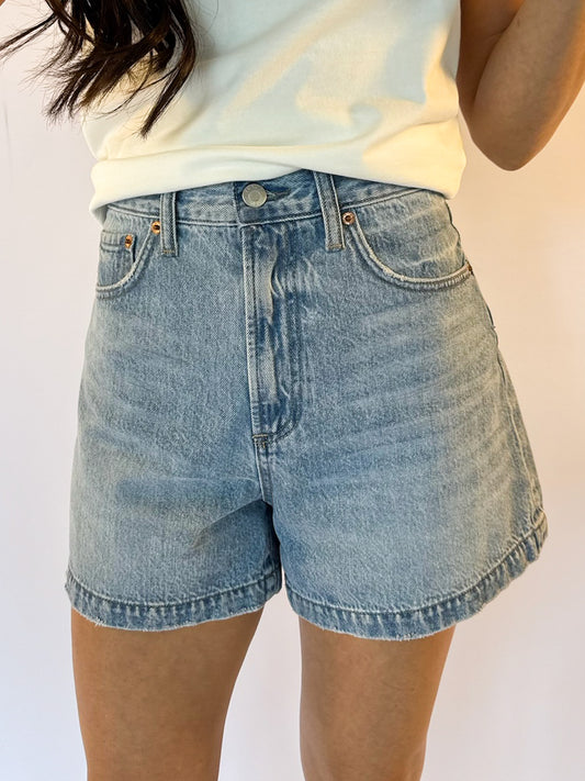 SAIGE HIGH RISE A-LINE SHORT FRENCH RIVIERA