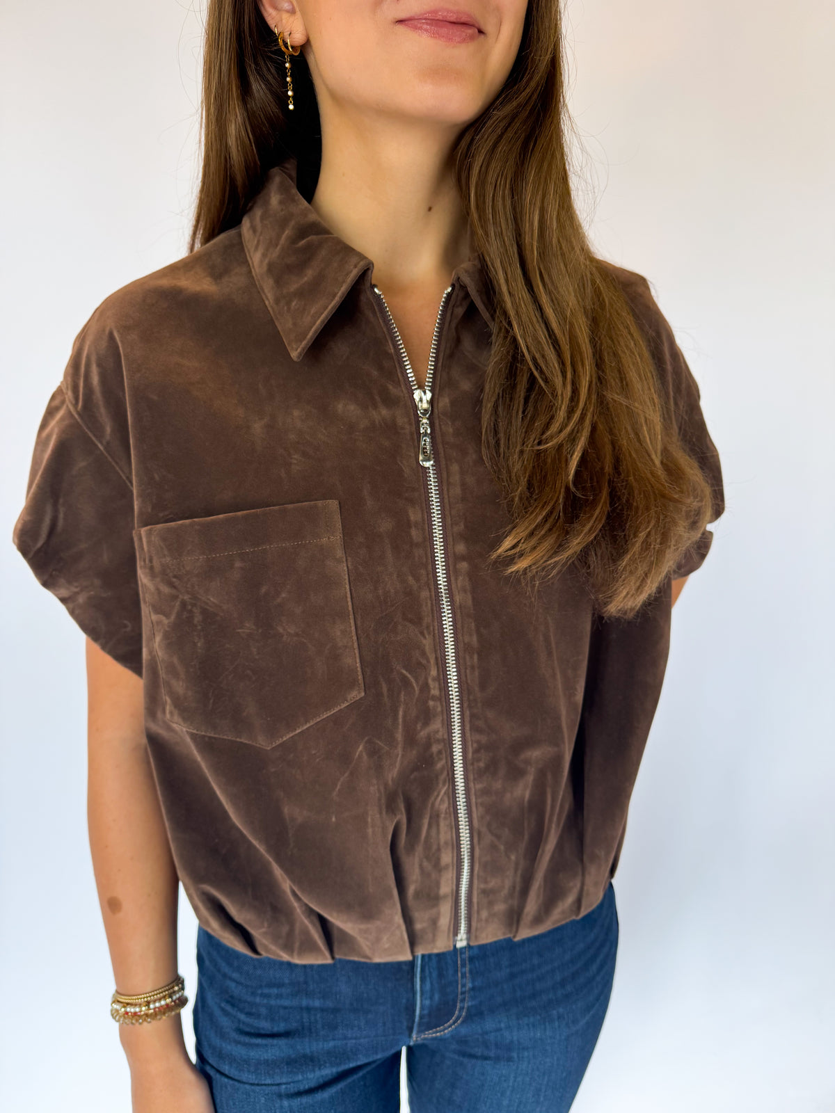 THE CHARLOTTE TOP - BROWN