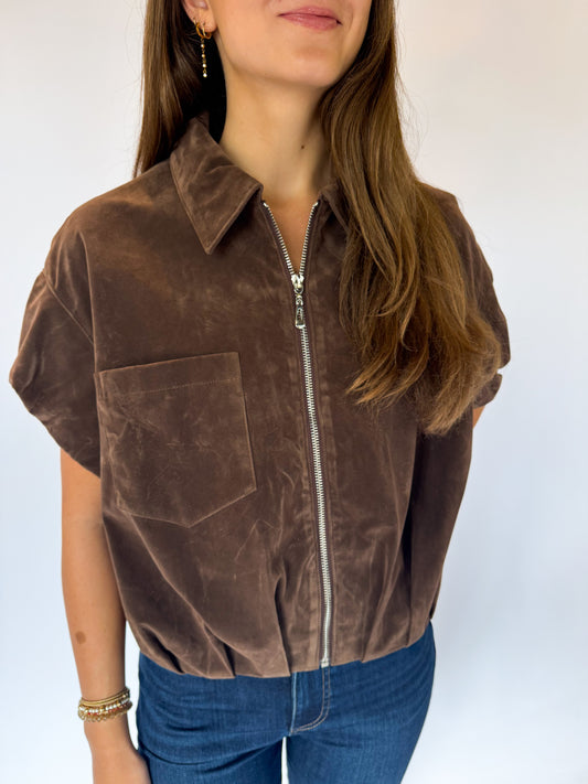 THE CHARLOTTE TOP - BROWN