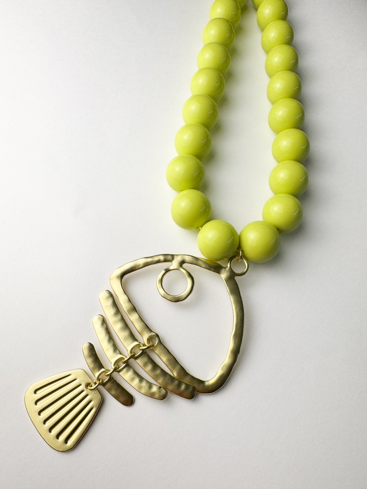 Neon Yellow Fish Necklace