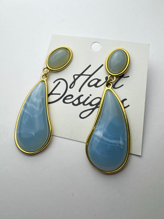 Blue Statement Earrings