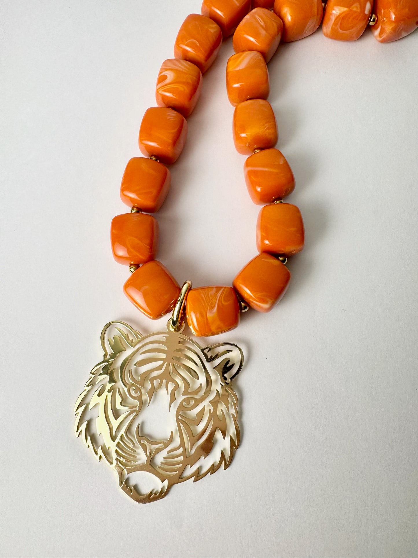 Orange Tiger Necklace