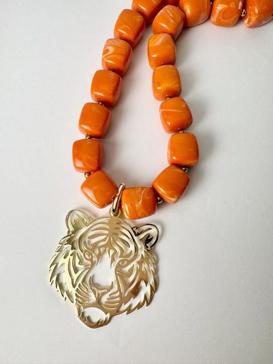 Orange Tiger Necklace