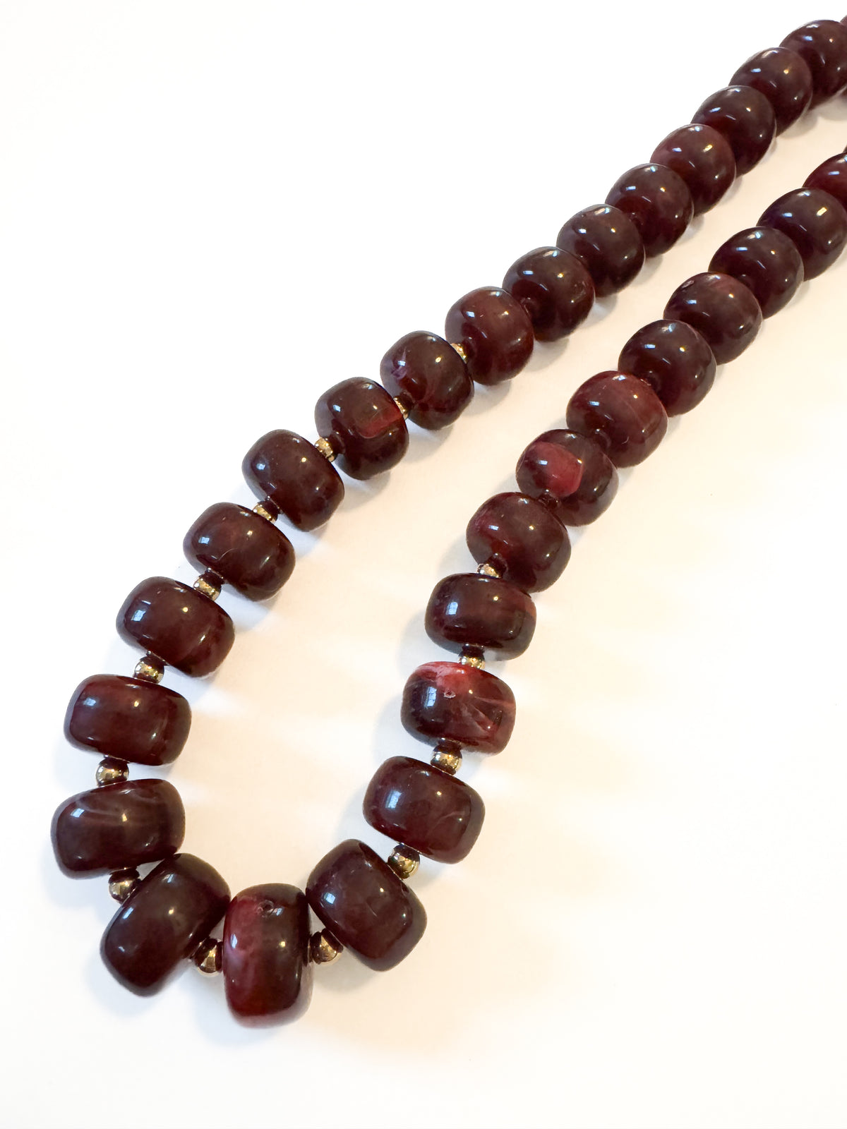 Burgundy Small Beaded Necklace