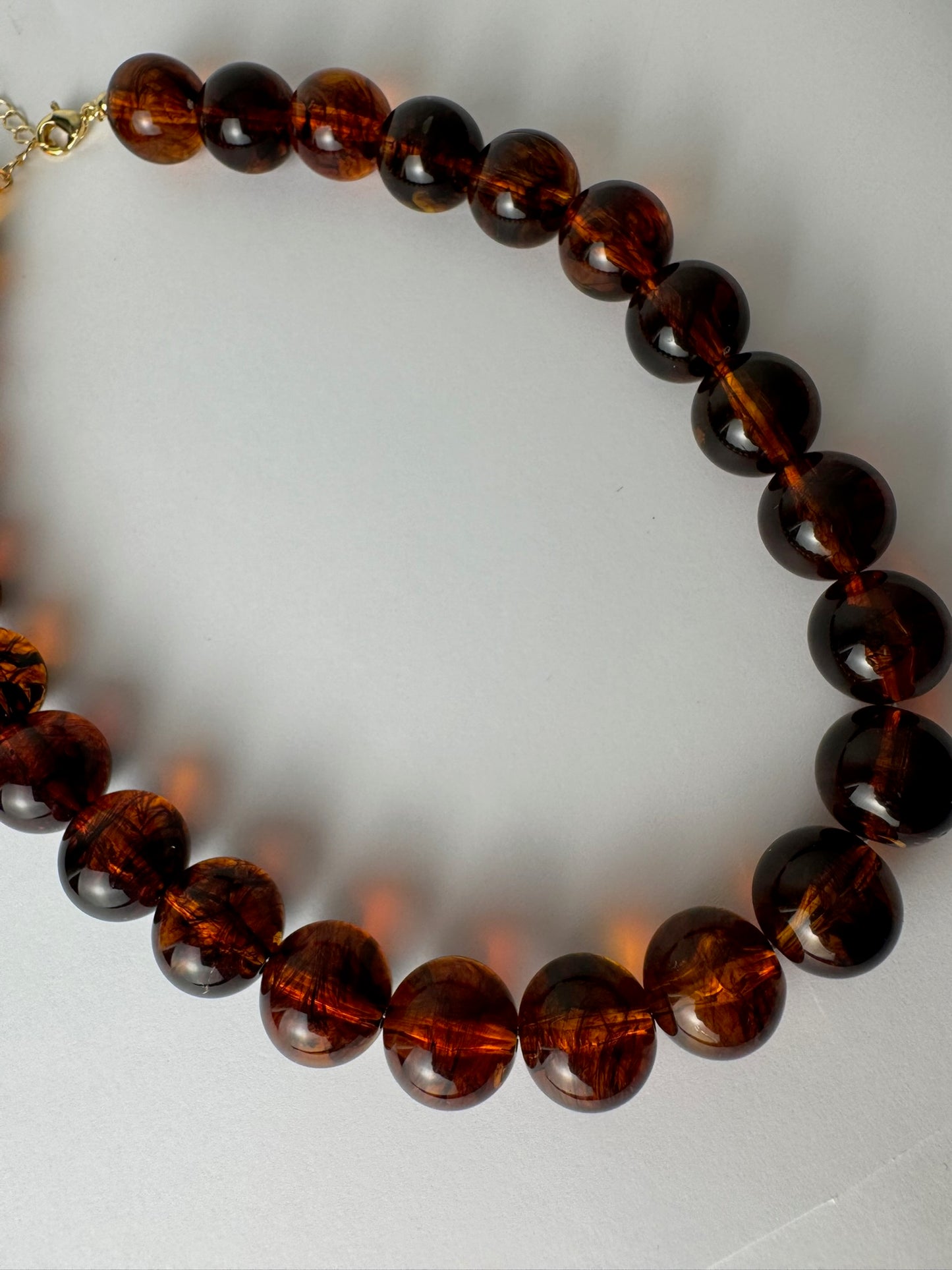 Tortoise Round Bead Necklace