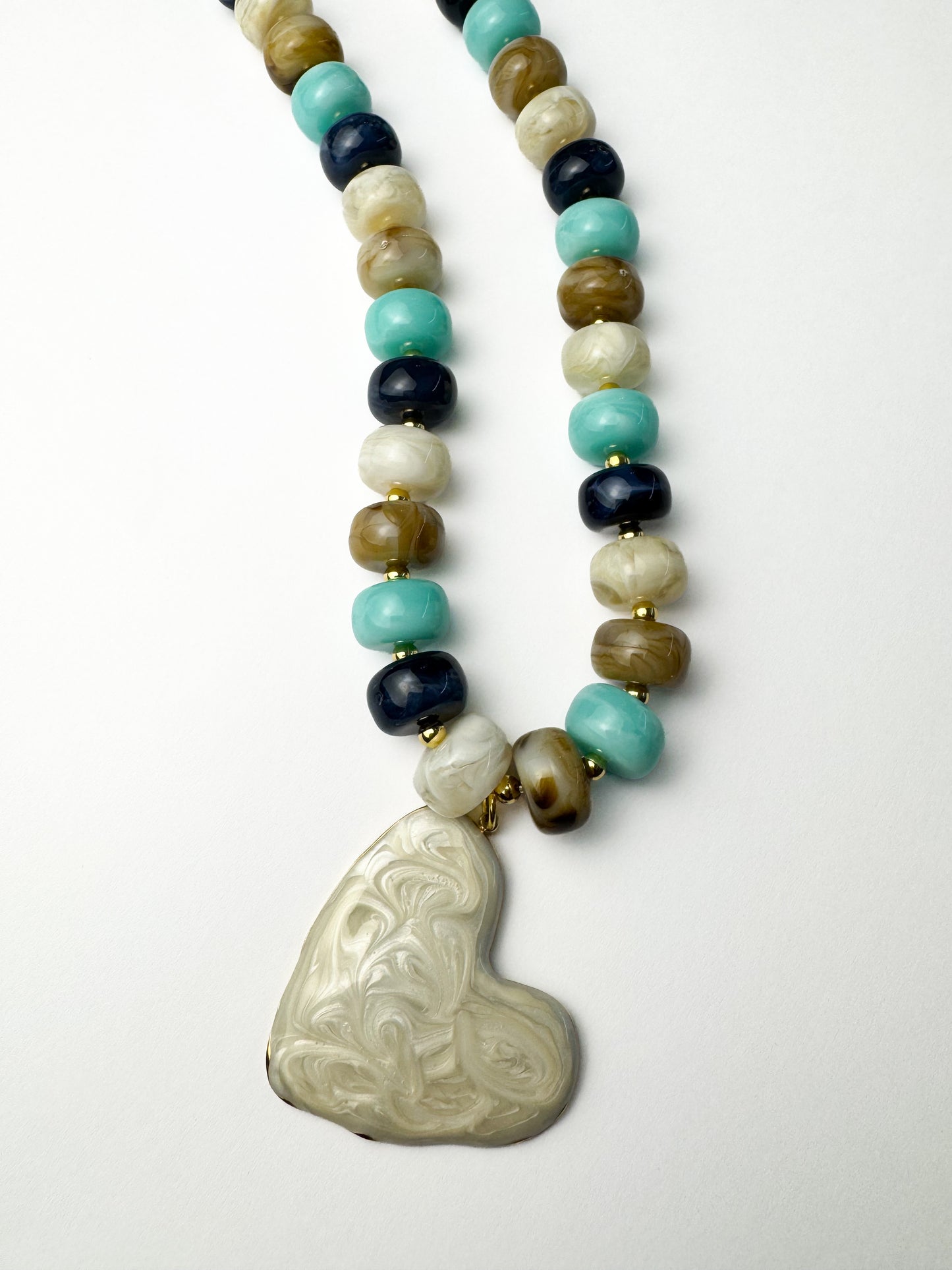 Blue Multi Heart Pendant Necklace