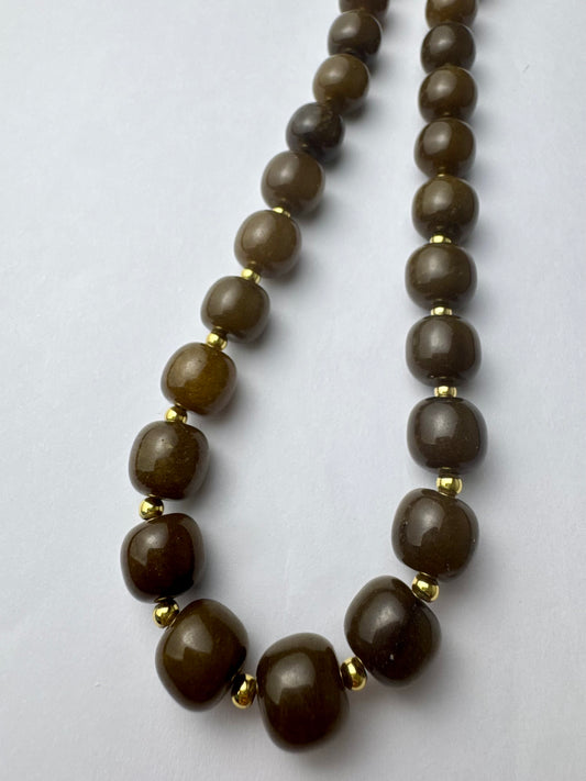 Brown Small Beaded Necklace