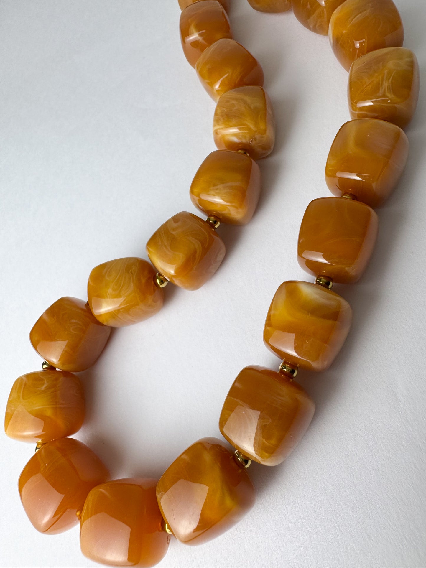 Caramel Square Beaded Necklace