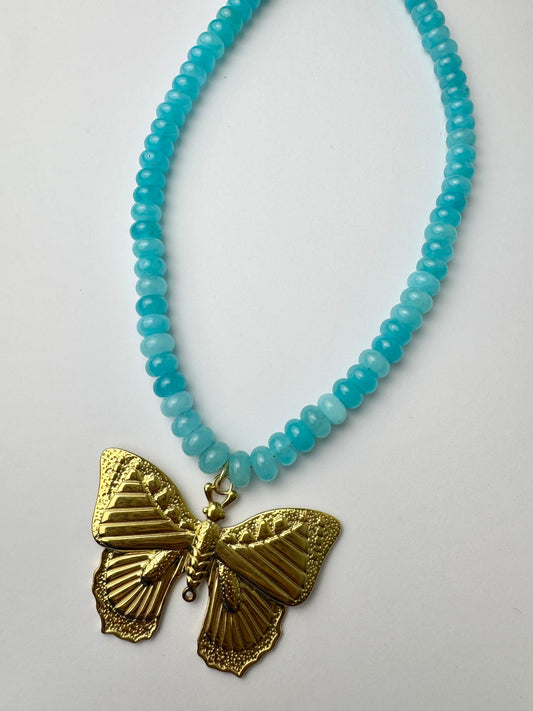 Blue Butterfly Necklace