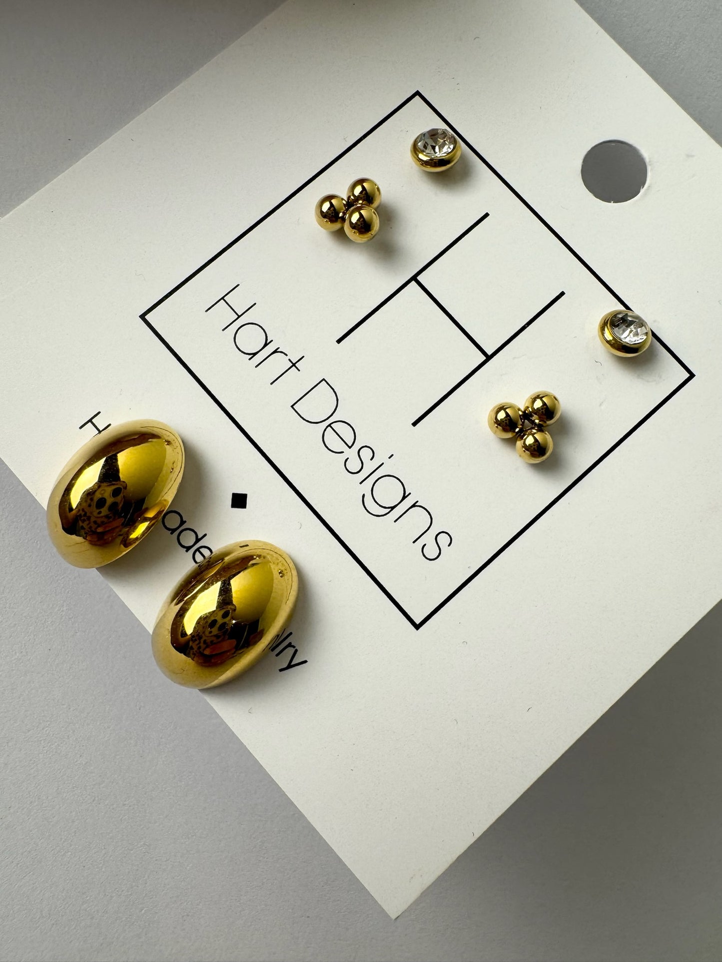 Stud Earring Set- 3 Pairs