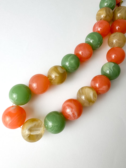 Coral and Green Multi Necklace