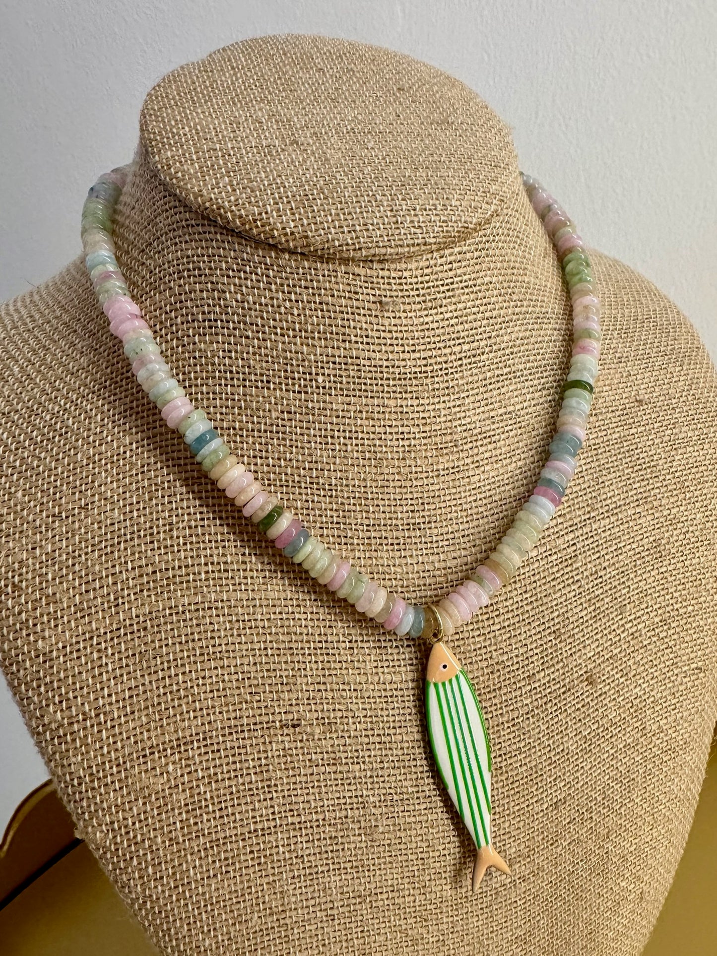 Multi Color Beaded Fish Necklace