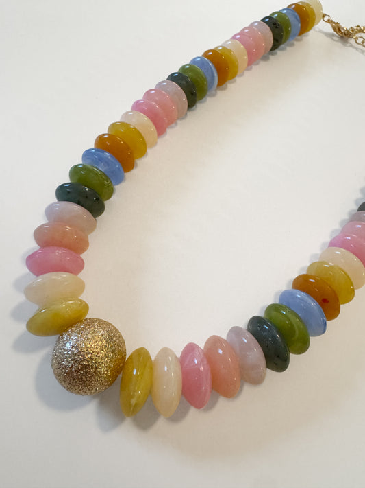 Pink Multi Beaded Necklace