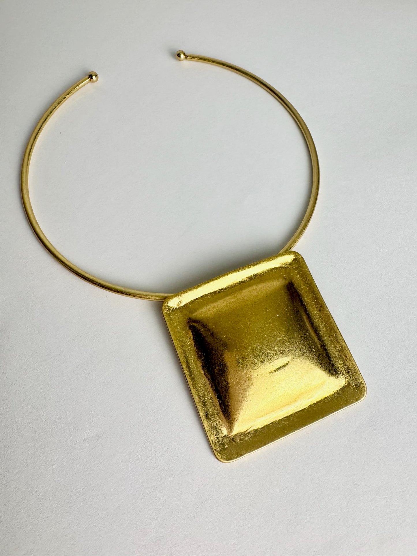 Gold Square Choker Necklace