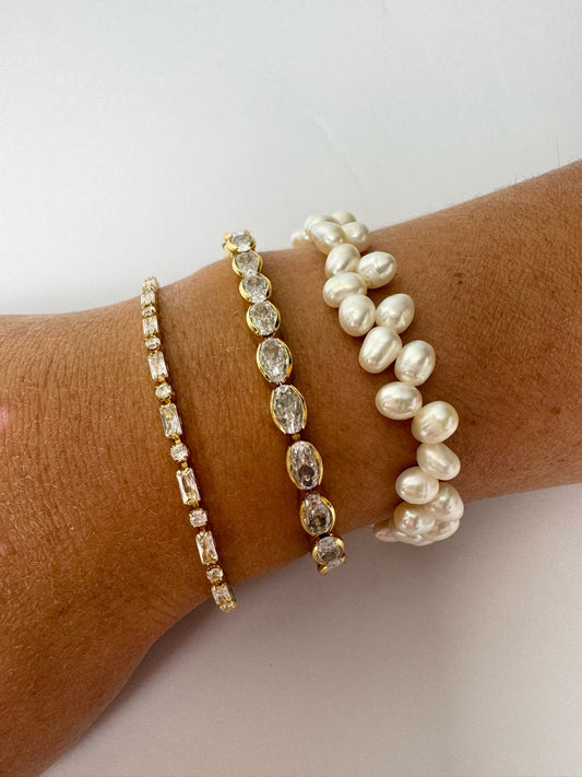 RIPPLE PEARL STRETCH BRACELET