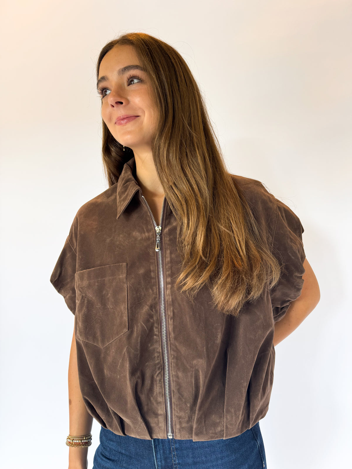 THE CHARLOTTE TOP - BROWN
