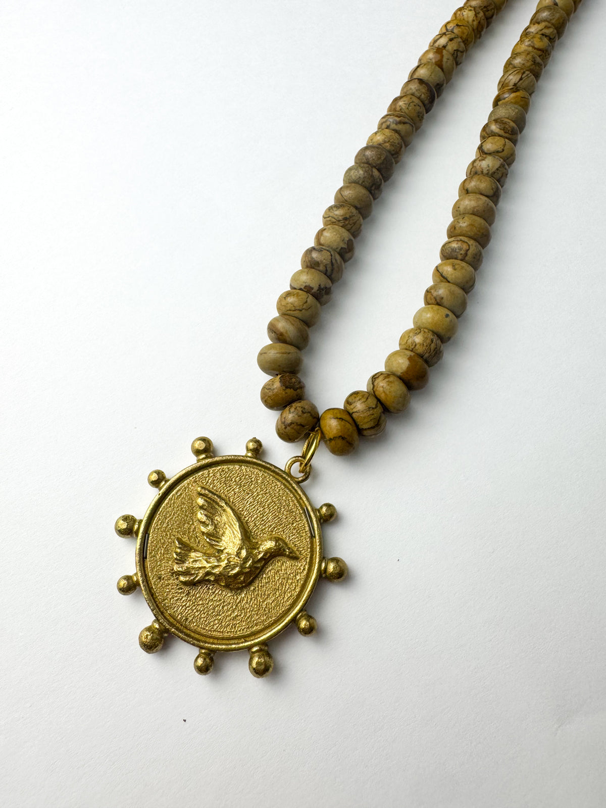 Wood Beaded Bird Necklace