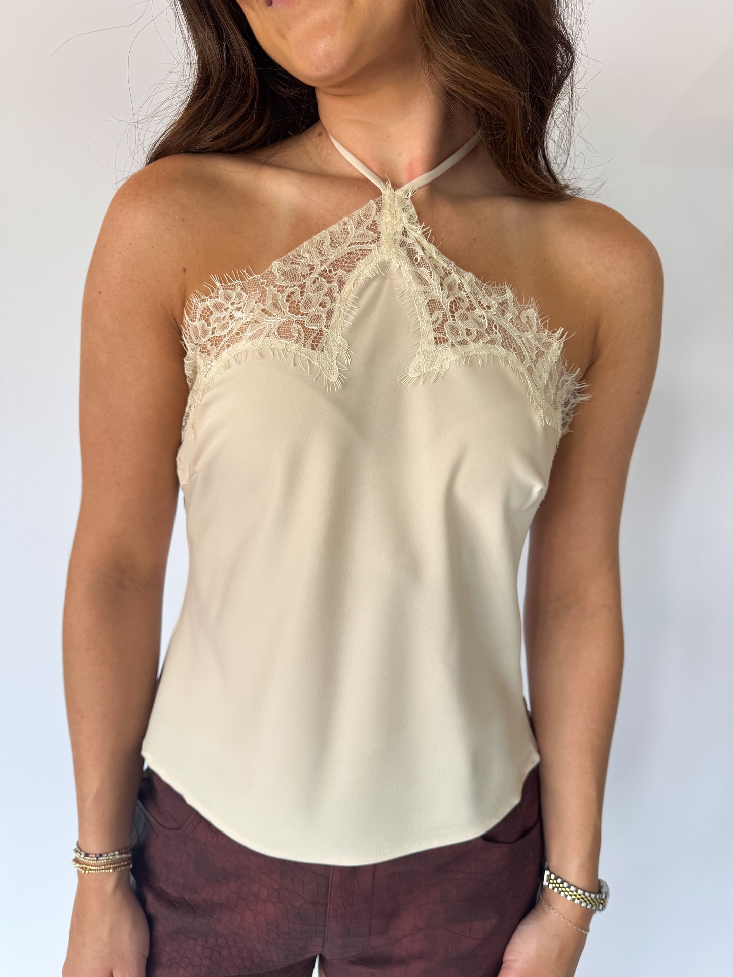 THE CHAMPAGNE LACE TANK