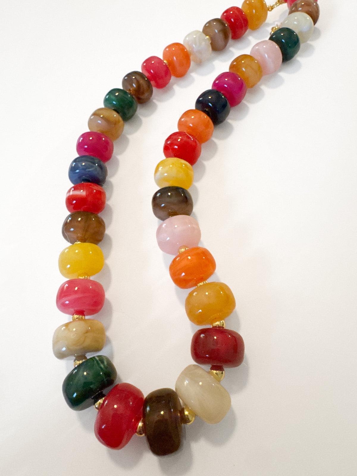 Multi Color Way Small Beaded Necklace