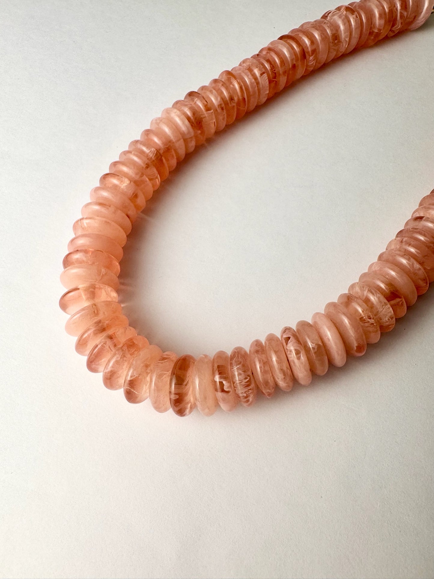 Pink Disk Bead Necklace