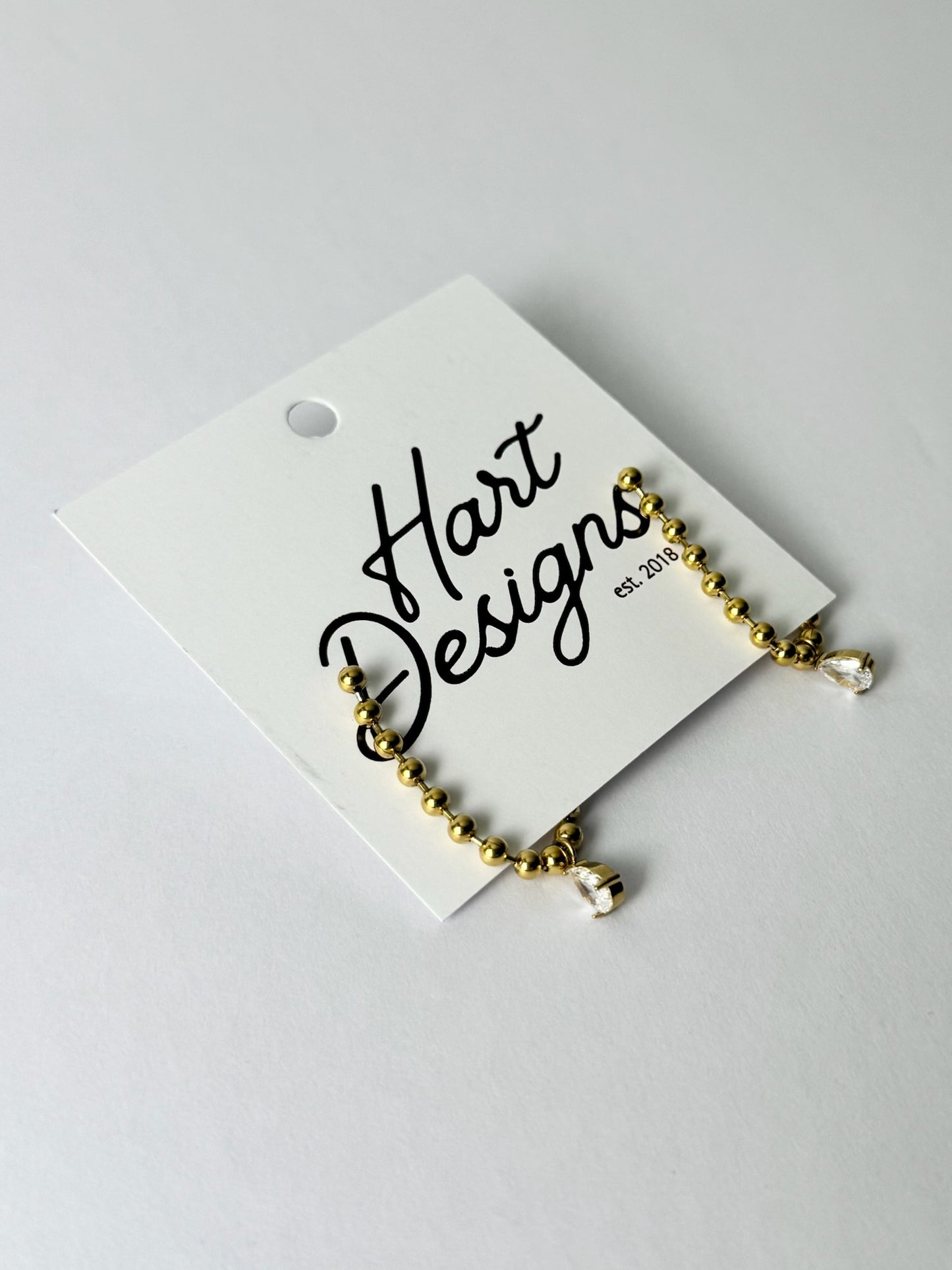 Gold Beaded Diamond Dangle Earrings