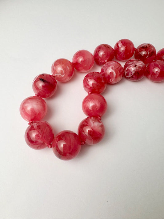 Fuchsia Chunky Bead Necklace