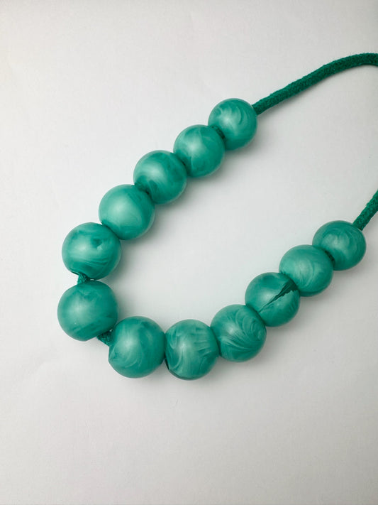Green Cord Bead Necklace