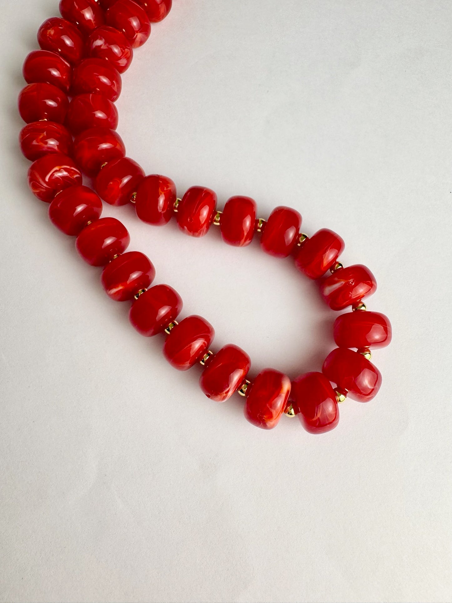 Red Small Bead Necklace