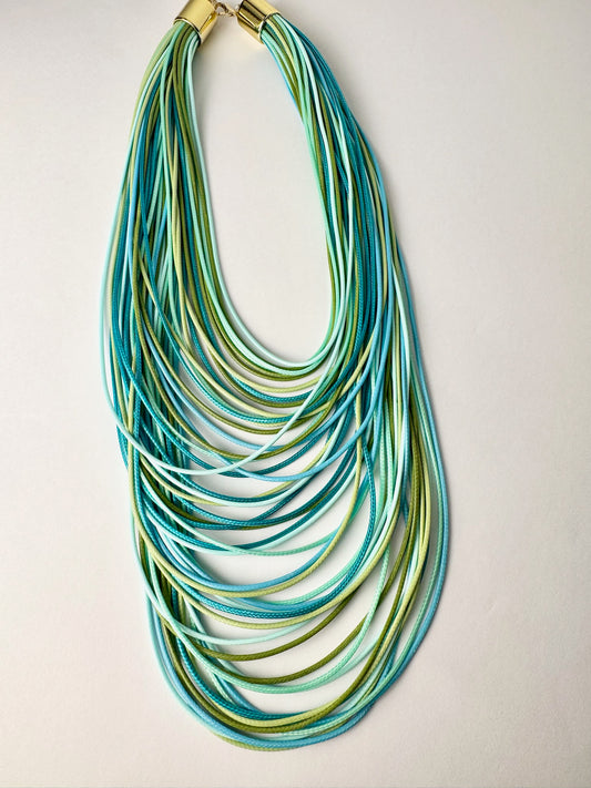 Blue/Green Layered Statement Necklace