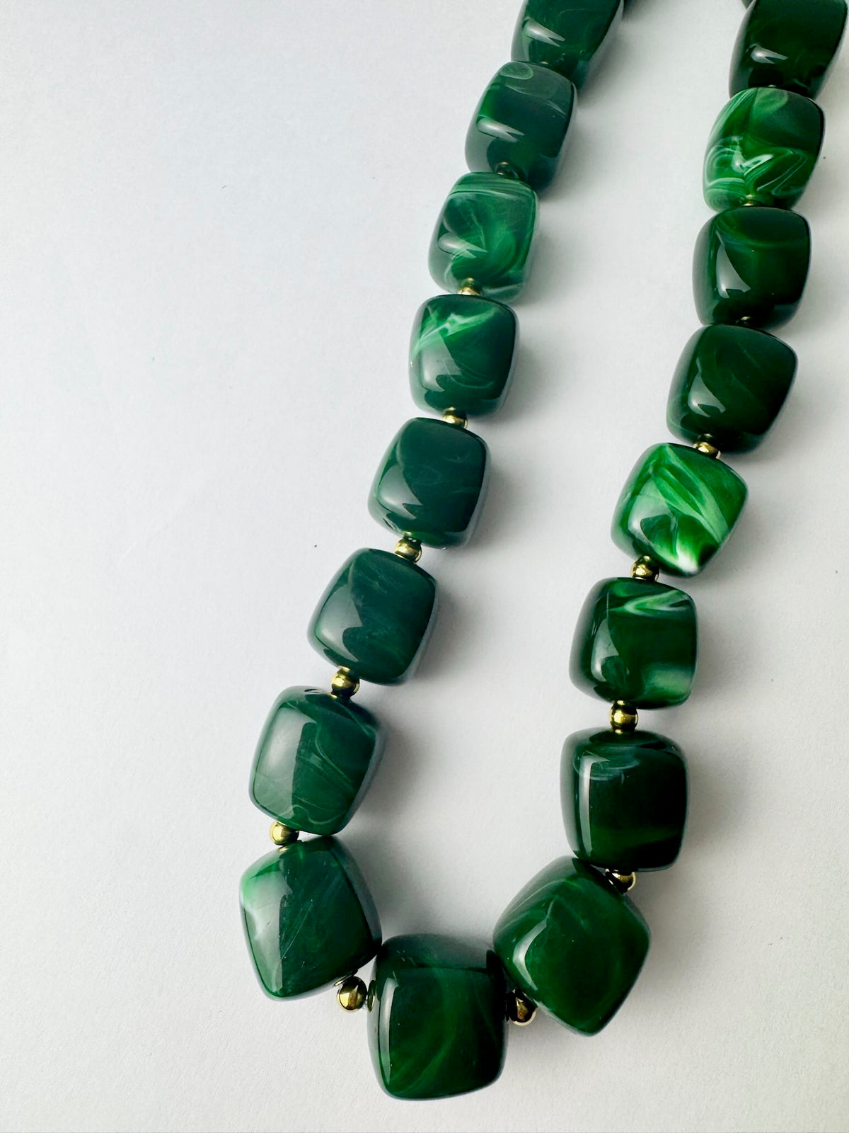 Green Marble Beaded Necklace