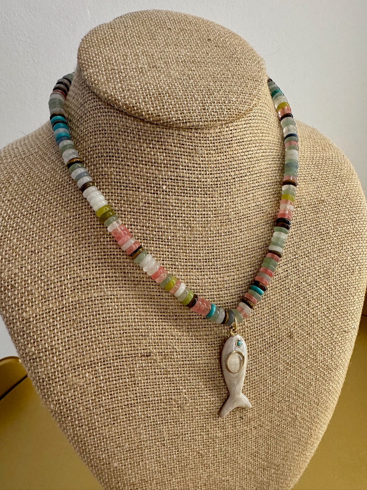 Multi Bead Fish Necklace