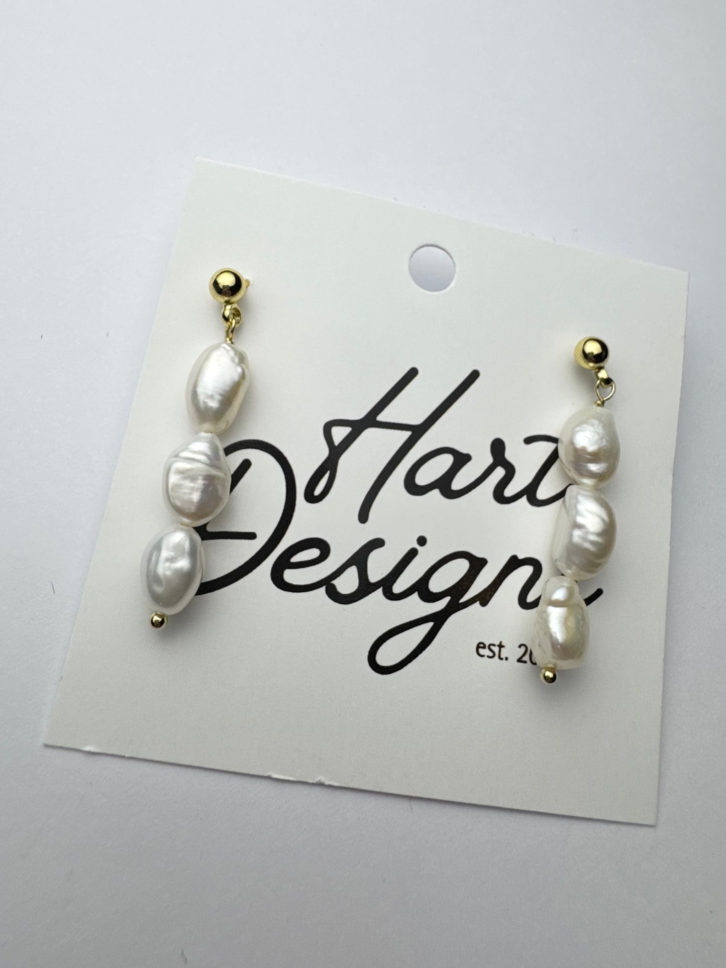 Triple Pearl Earrings