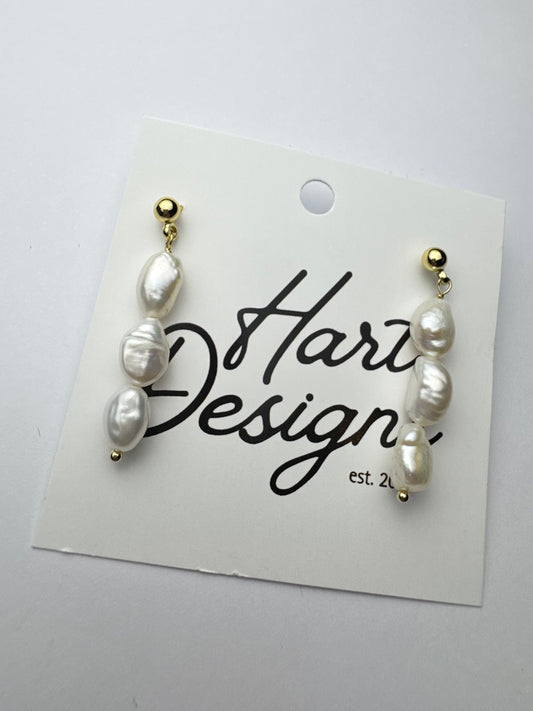 Triple Pearl Earrings