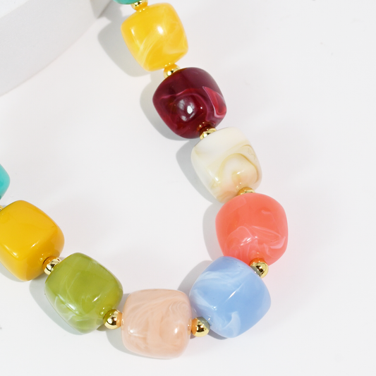 Multi Color Beaded Necklace