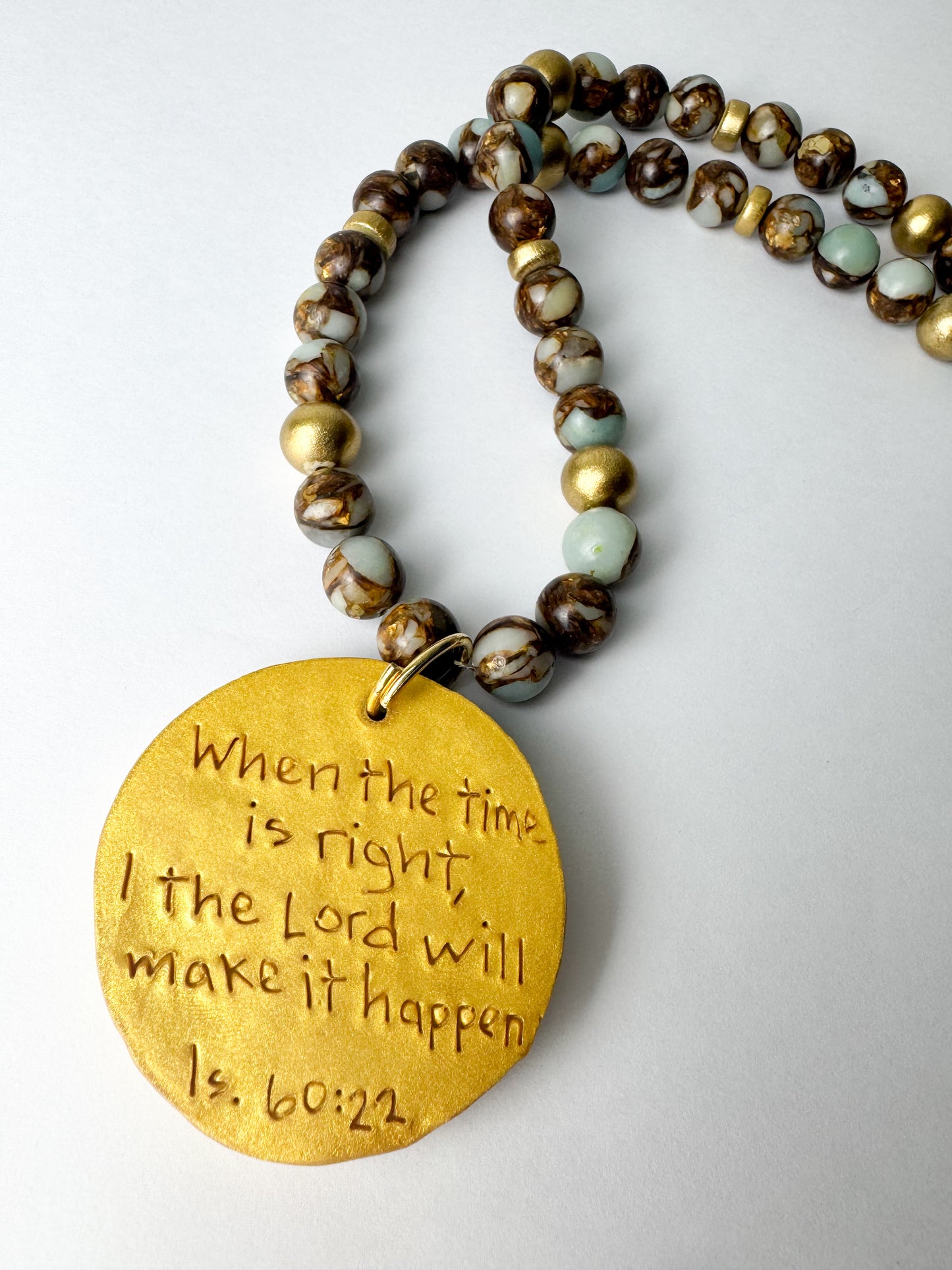 Hidden Truth- Tan and Aqua Jasper with Large Hannah