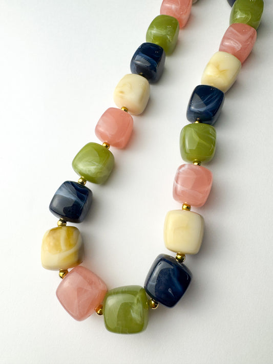 Multi Square Beaded Necklace