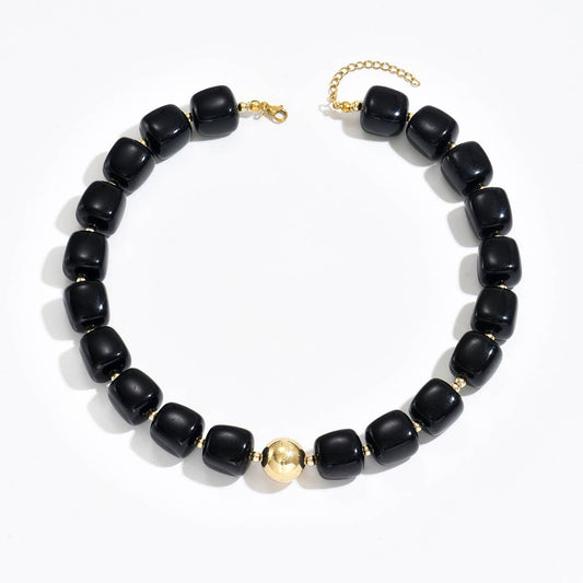 Black Beaded Necklace