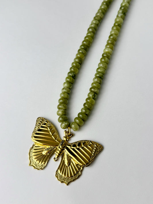 Green Butterfly Necklace