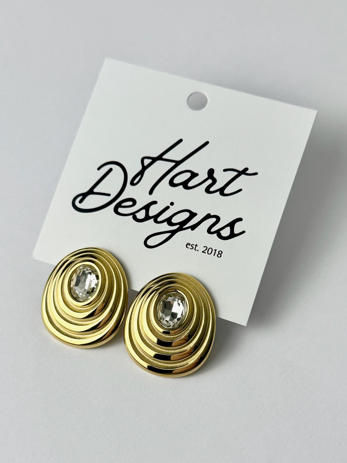 Gold Diamond Statement Earrings
