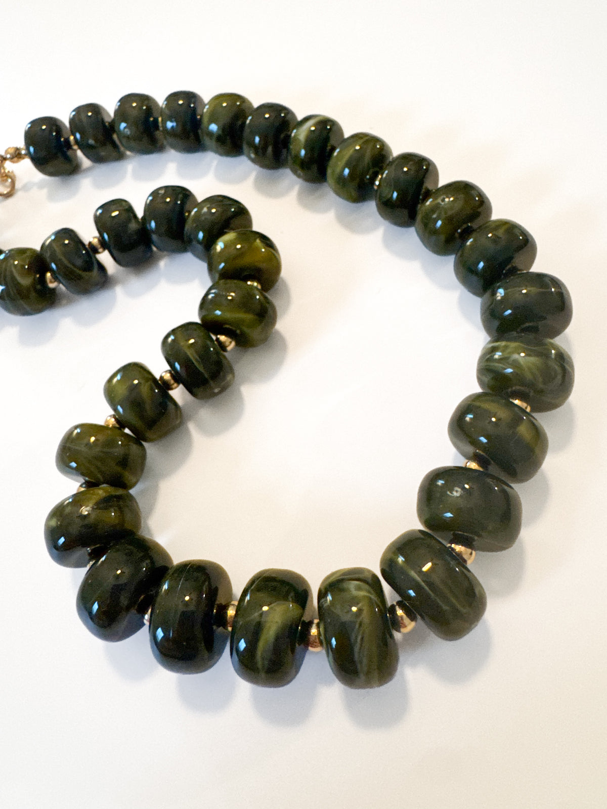 Army Green Small Beaded Necklace