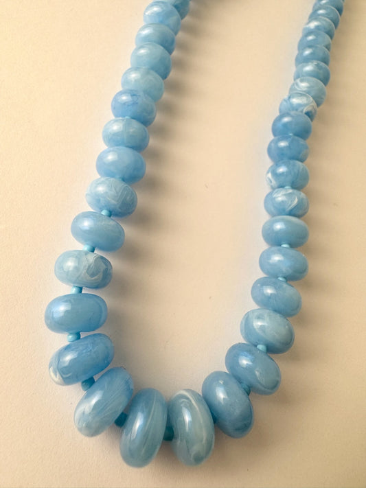 Blue Small Beaded Necklace