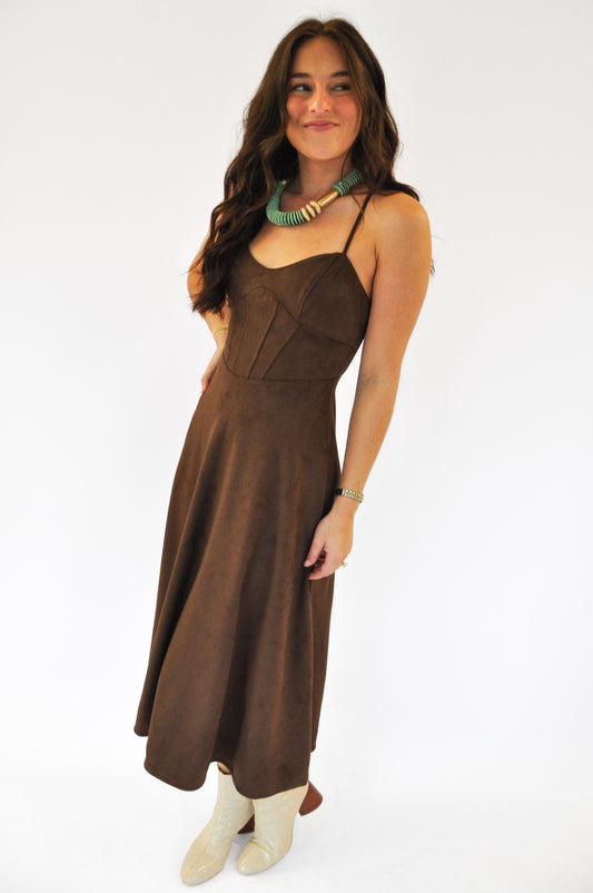 THE ELEANOR SUEDE DRESS