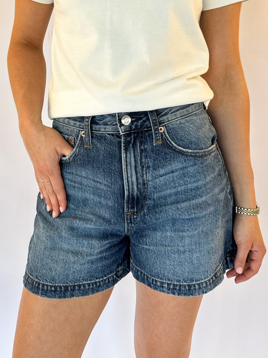 SAIGE HIGH RISE A-LINE SHORT WISHBONE
