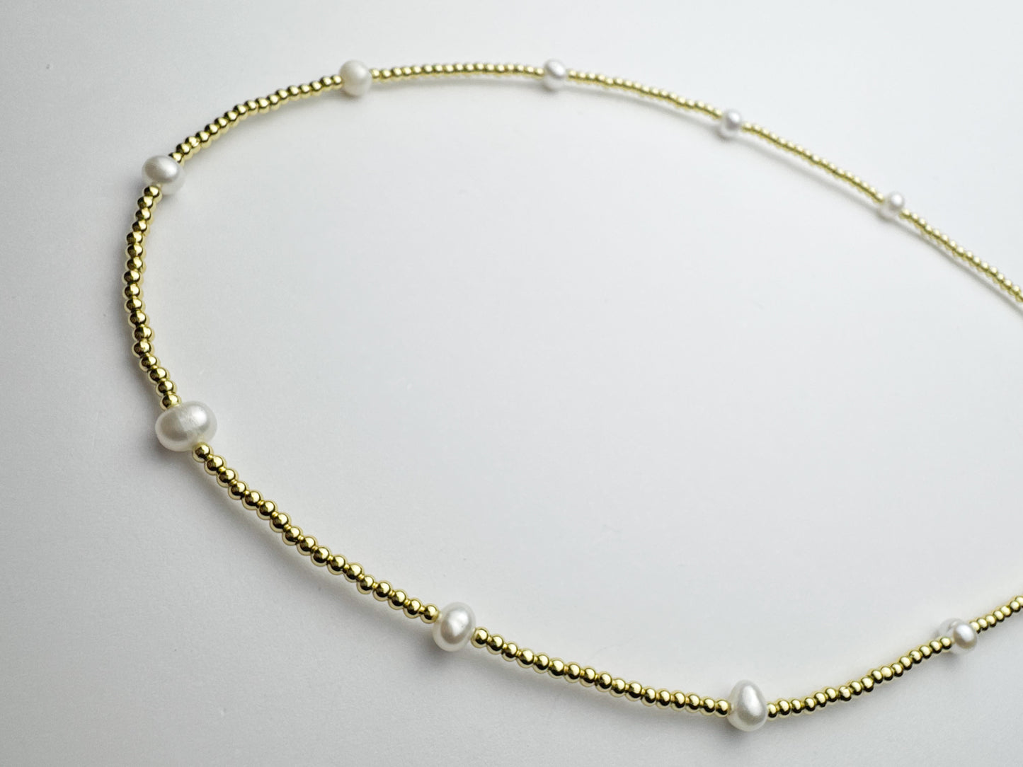 Pearl Gold Beaded Waterproof Necklace