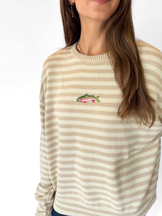 THE GONE FISHIN SWEATER - CREAM