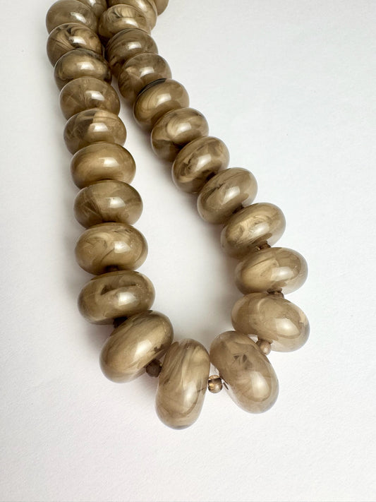 Taupe Beaded Necklace