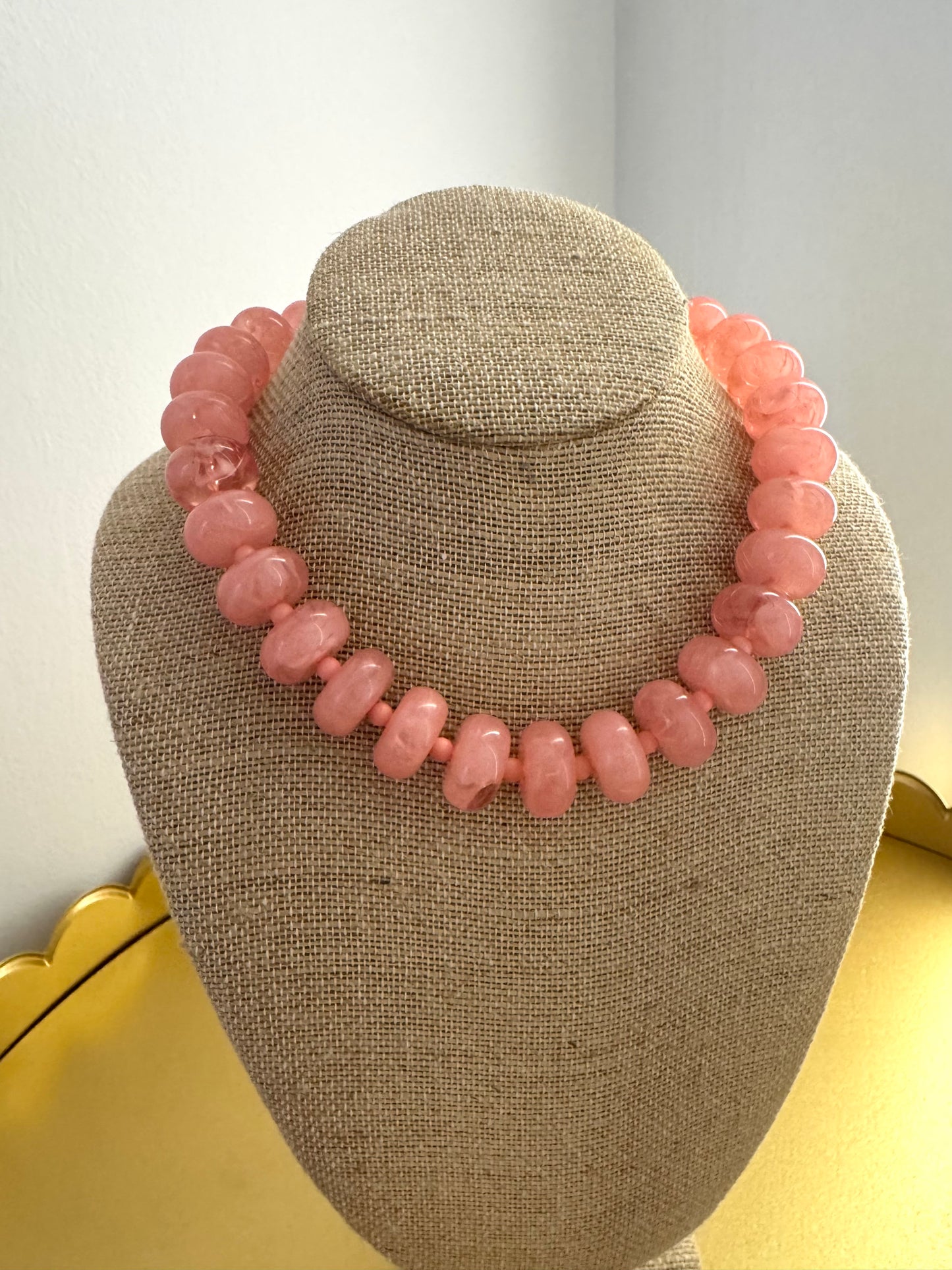 Pink Chunky Beaded Necklace