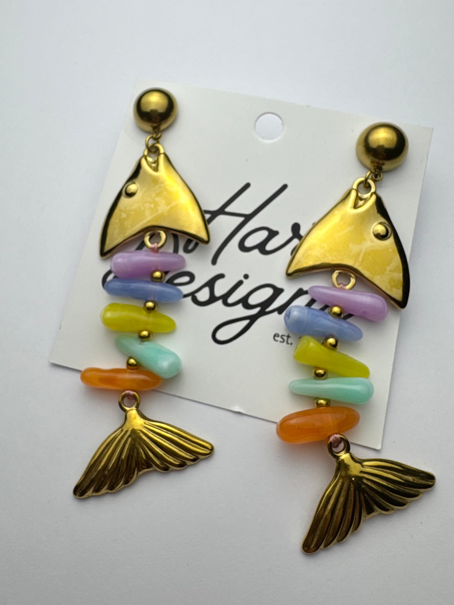 Multi Color Fish Earrings