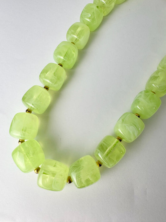 Lime Green Beaded Necklace