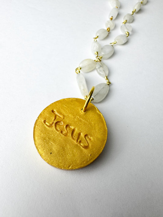 Hidden Truth- White and Gold Chain with Hannah Cross
